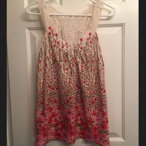 Floral top with lace back